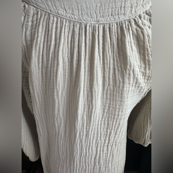 Shannon Passero Cream Long Sleeve Dress Cotton Ruffle Flowy Gauze - Picture 5 of 7